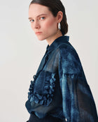 JACQUARD SHIRT WITH RUFFLED POCKET
