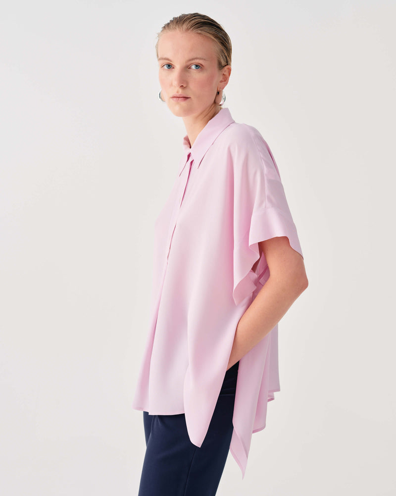 FLOWY SHIRT WITH PONCHO SLEEVES