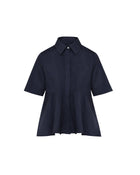 LIGHT BLUE COTTON FLARED SHIRT