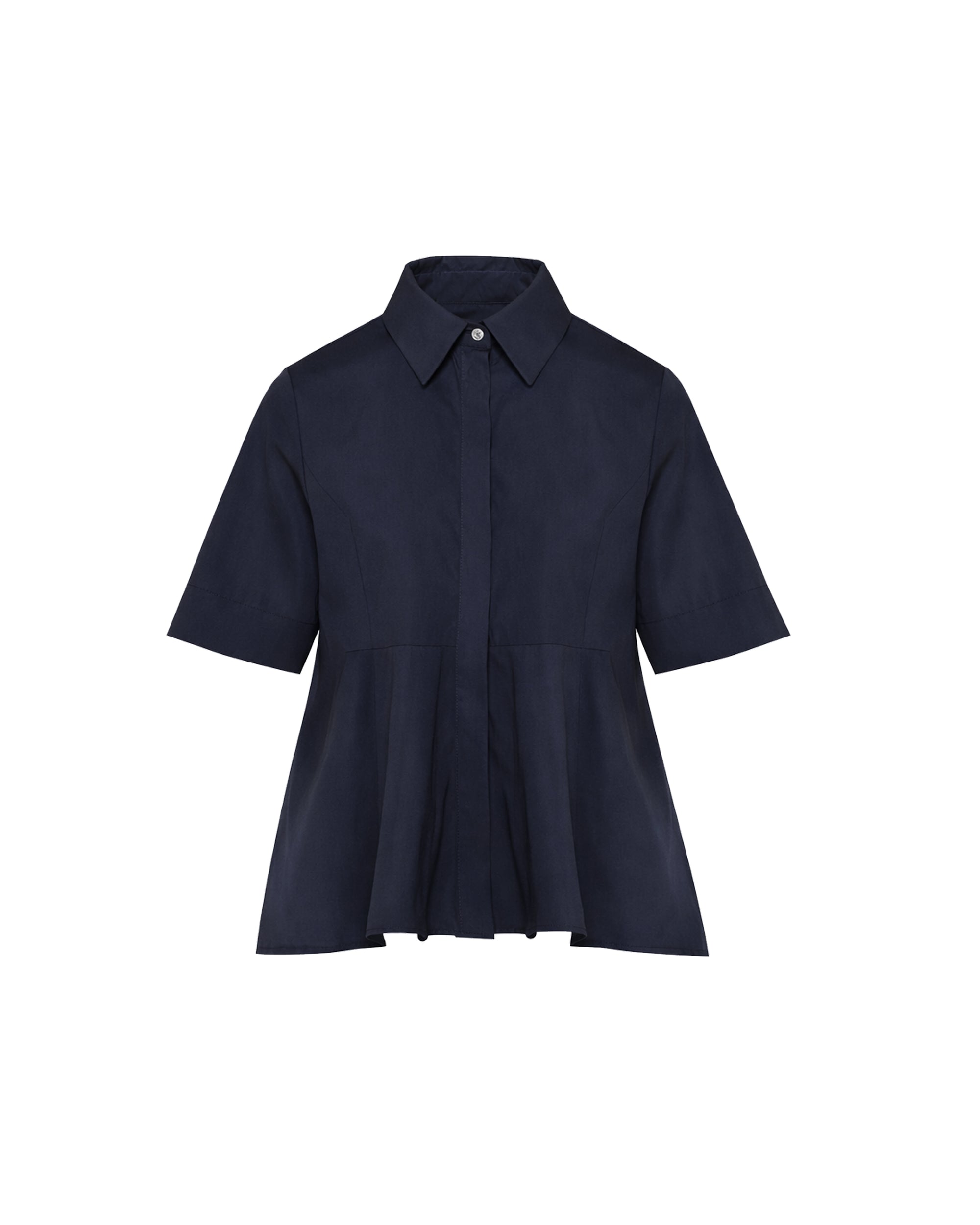 LIGHT BLUE COTTON FLARED SHIRT