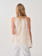 EMBROIDERED TULLE TOP