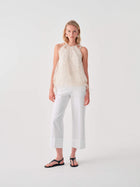 EMBROIDERED TULLE TOP