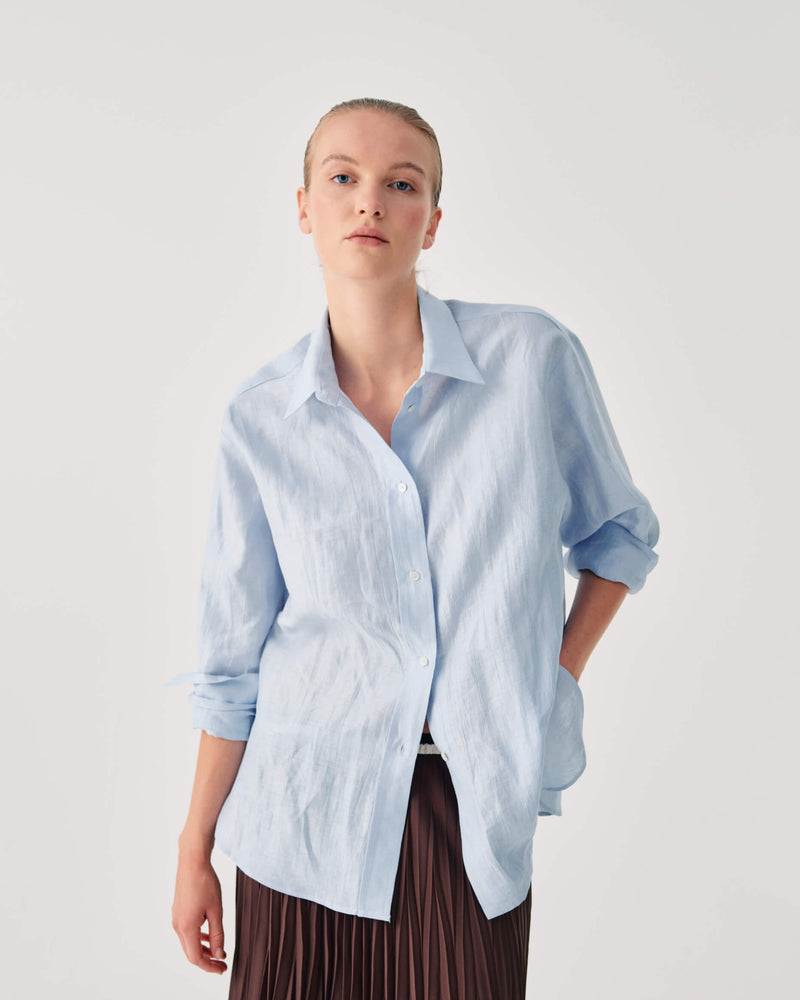 LINEN AND COTTON BLEND SHIRT