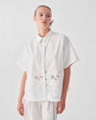 CAMICIA IN COTONE CON RICAMI FLOREALI