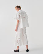 CAMICIA IN COTONE CON RICAMI FLOREALI