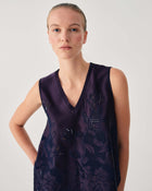 SATIN TOP WITH FLORAL EMBROIDERY