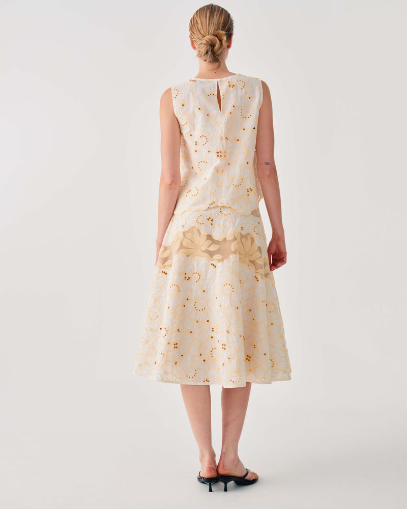 EMBROIDERED ORGANZA TOP