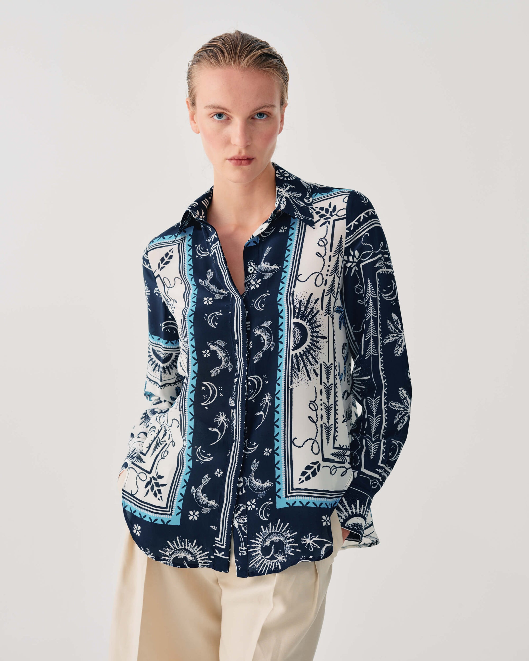 silk blend dress shirt Lilysilk Women's Oversized Silk-Linen Blend Shirt