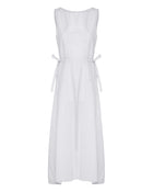 flared dress of poplin with elastic and laces