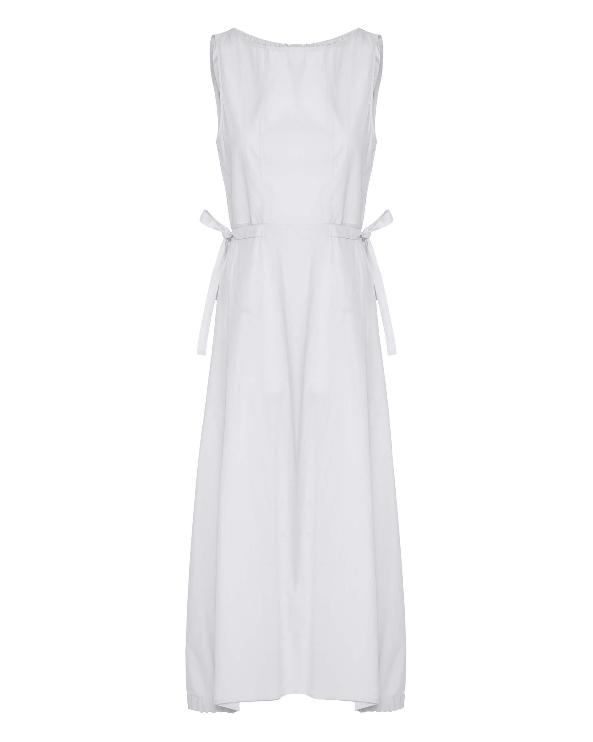 flared dress of poplin with elastic and laces