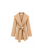 SHORT COAT WITH BELT AND SHAWL COLLAR