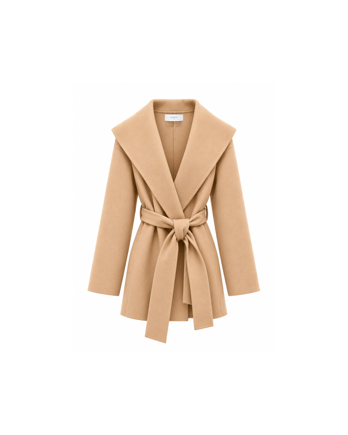SHORT COAT WITH BELT AND SHAWL COLLAR