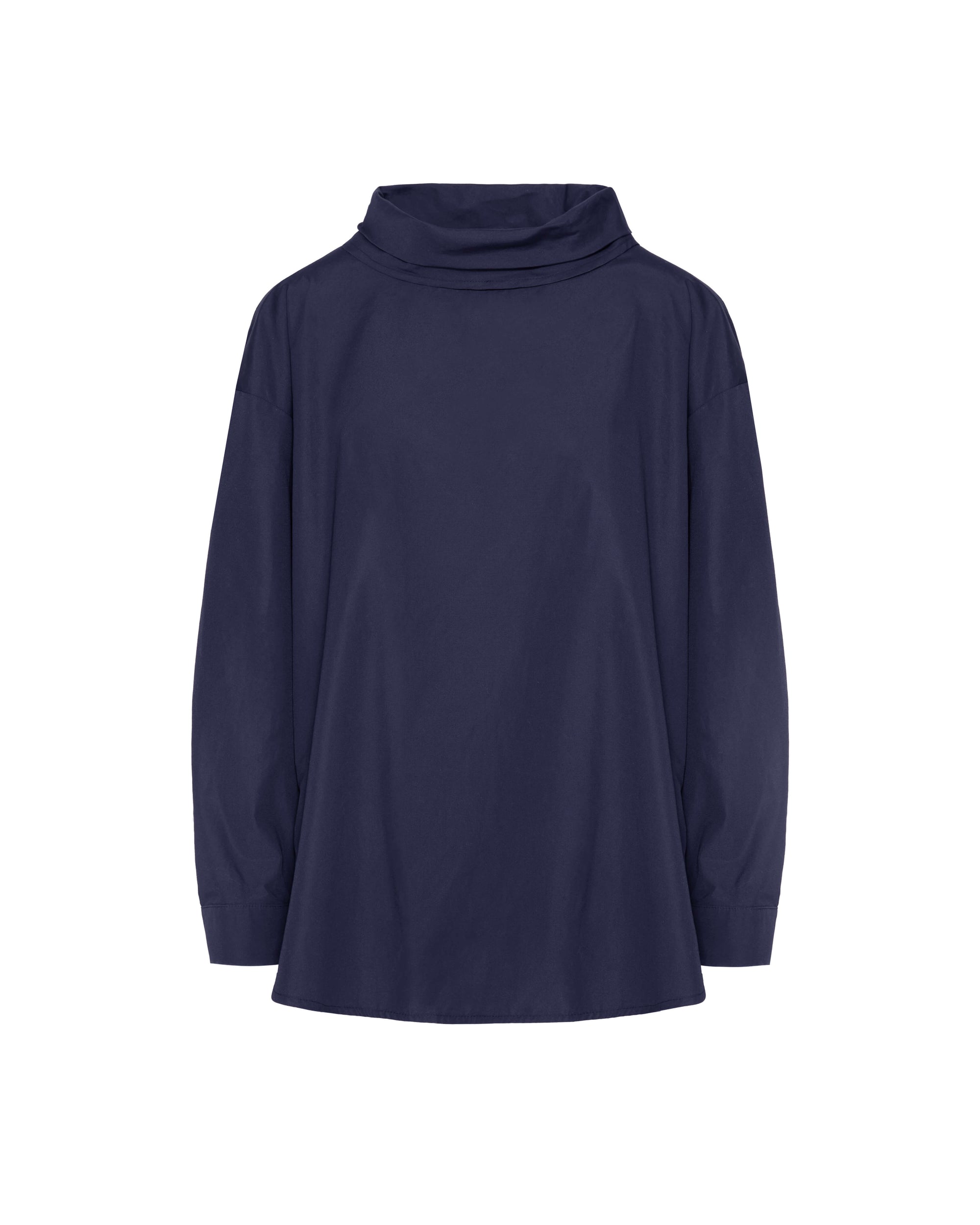 BLUSA IN POPELINE CON COLLO DRAPPEGGIATO