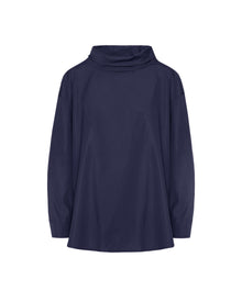 BLUSA IN POPELINE CON COLLO DRAPPEGGIATO