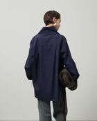BLUSA IN POPELINE CON COLLO DRAPPEGGIATO