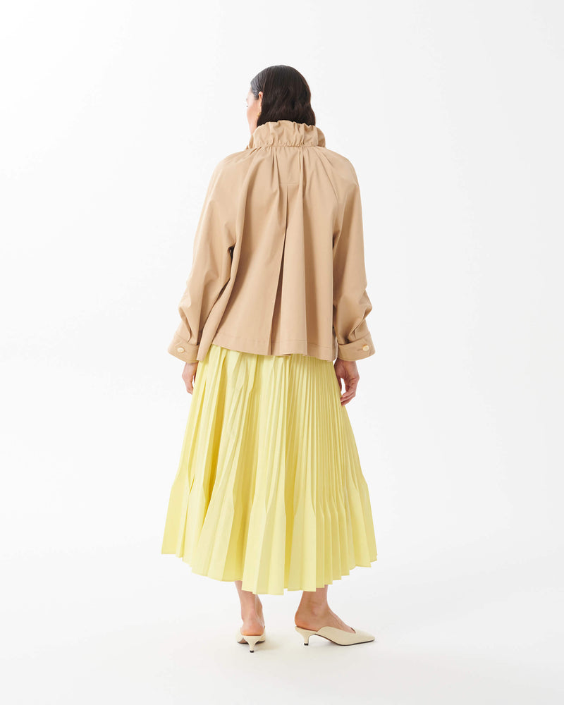 Midi Skirt with Curved Pleats