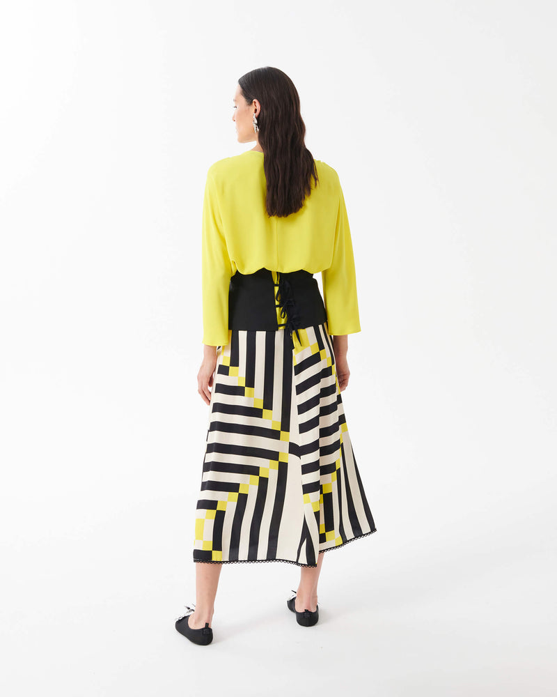 Flared Skirt with Geometric Print