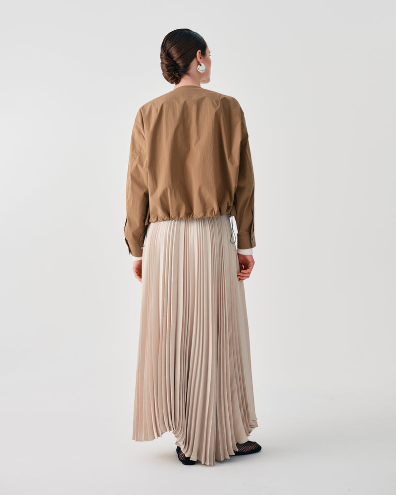 ASYMMETRIC LONG PLEATED SKIRT