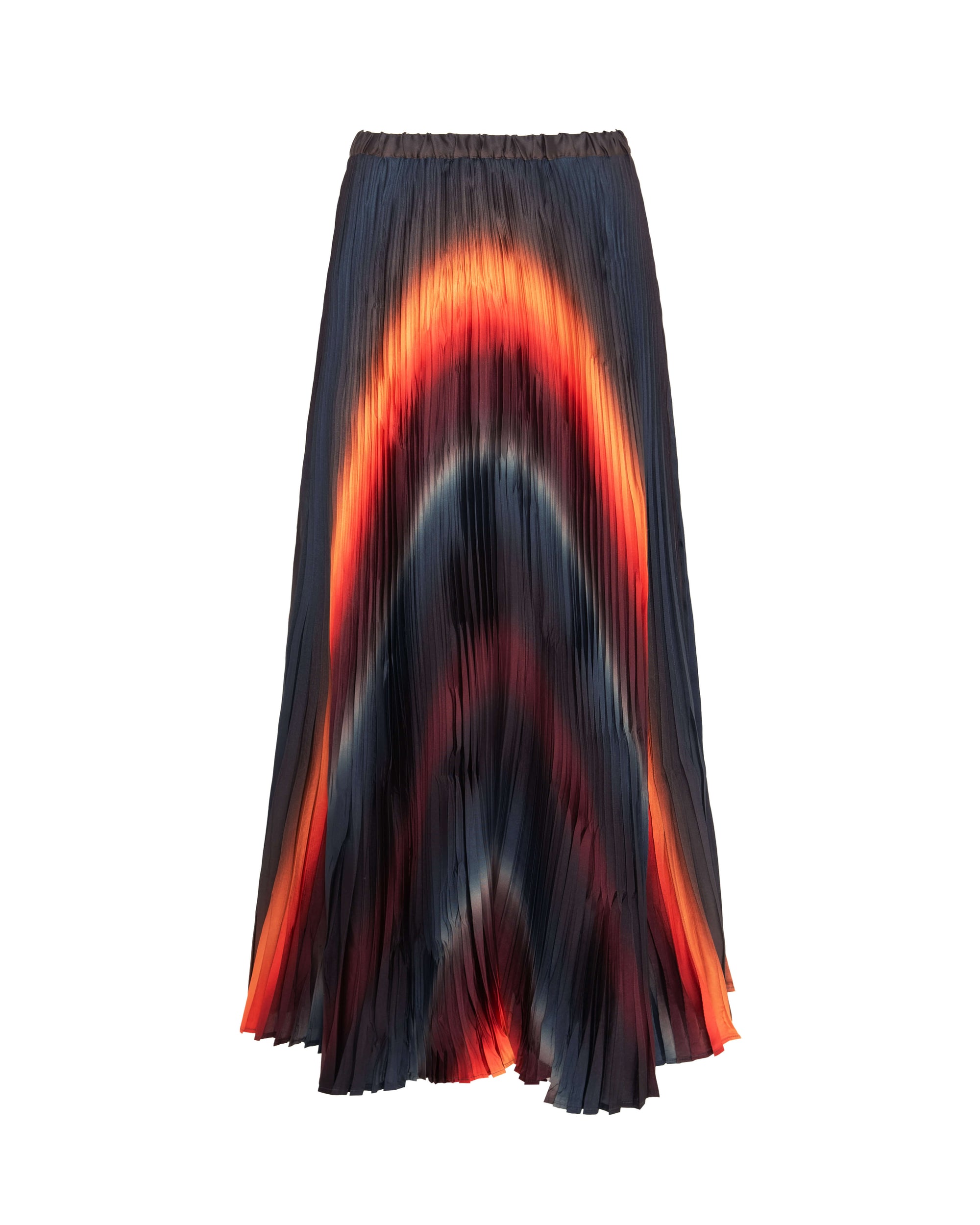LONG PRINTED AND PLEATED SKIRT