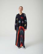 LONG PRINTED AND PLEATED SKIRT