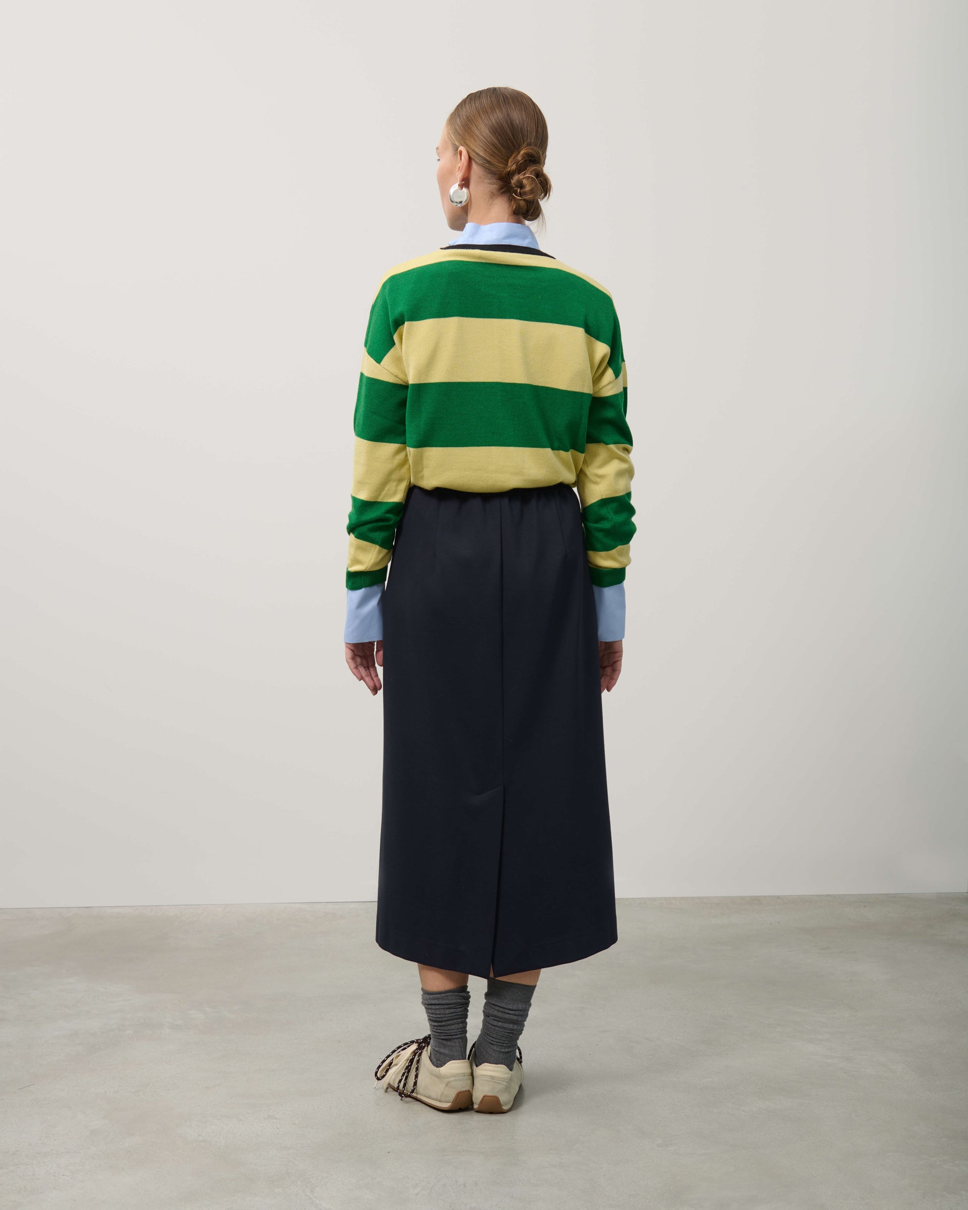 PENCIL SKIRT WITH SATIN DETAILS