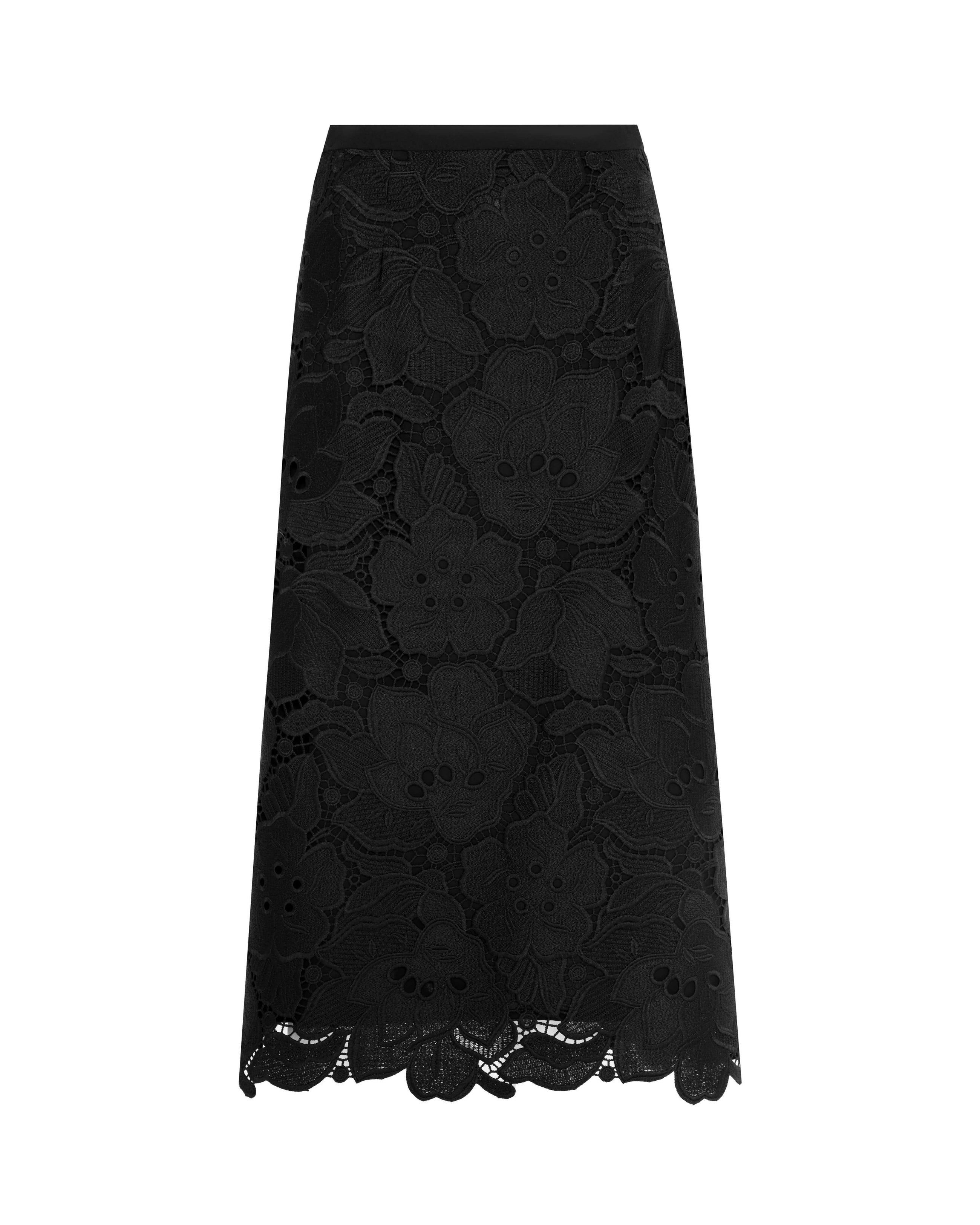 FLARED SKIRT IN MACRAME LACE