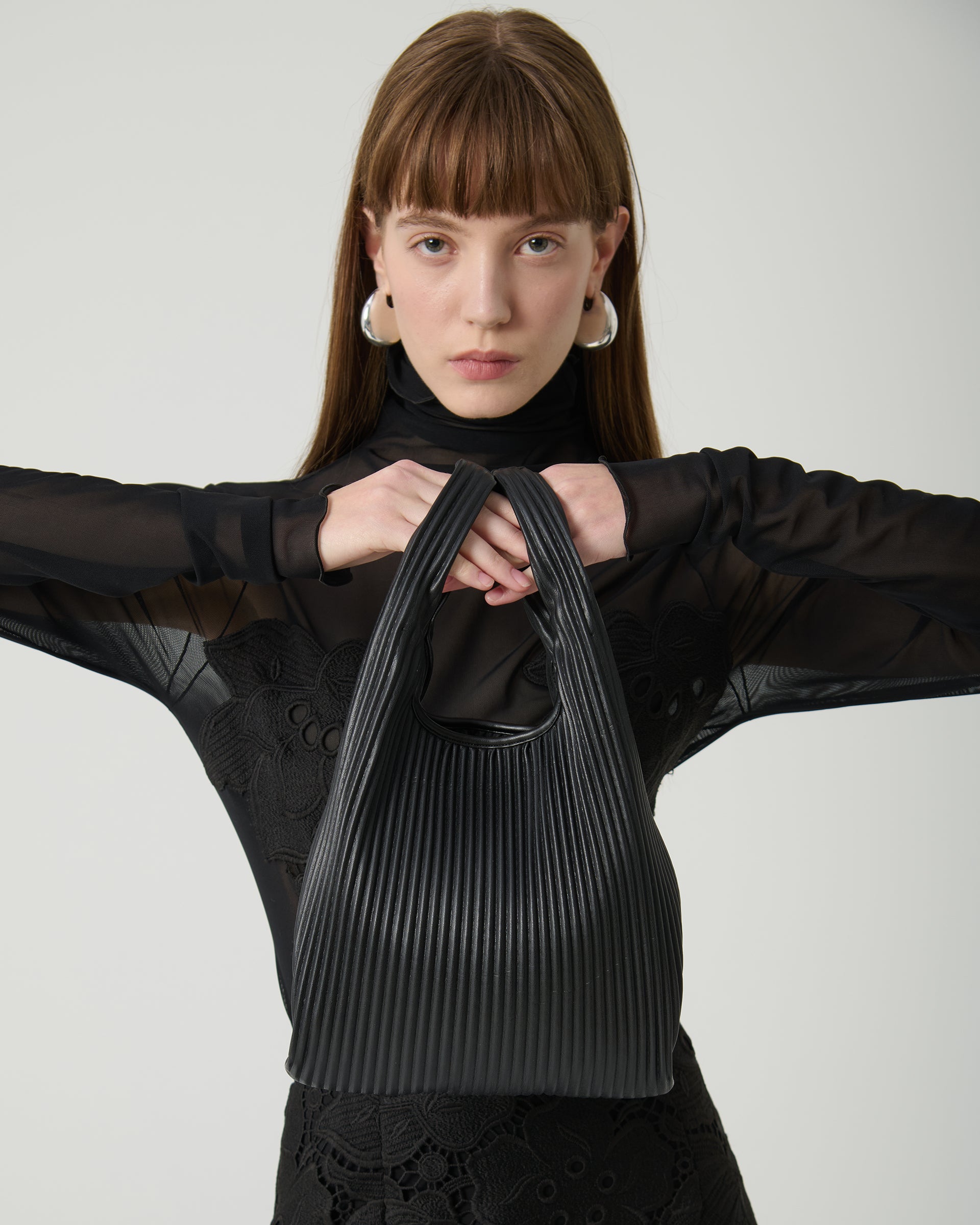 MICRO BAG IN PLEATED ECO-LEATHER