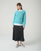 PLEATED ECO-LEATHER MIDI SKIRT