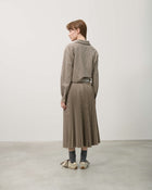 PLEATED SKIRT IN MICRO CHECK