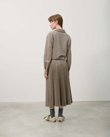 PLEATED SKIRT IN MICRO CHECK