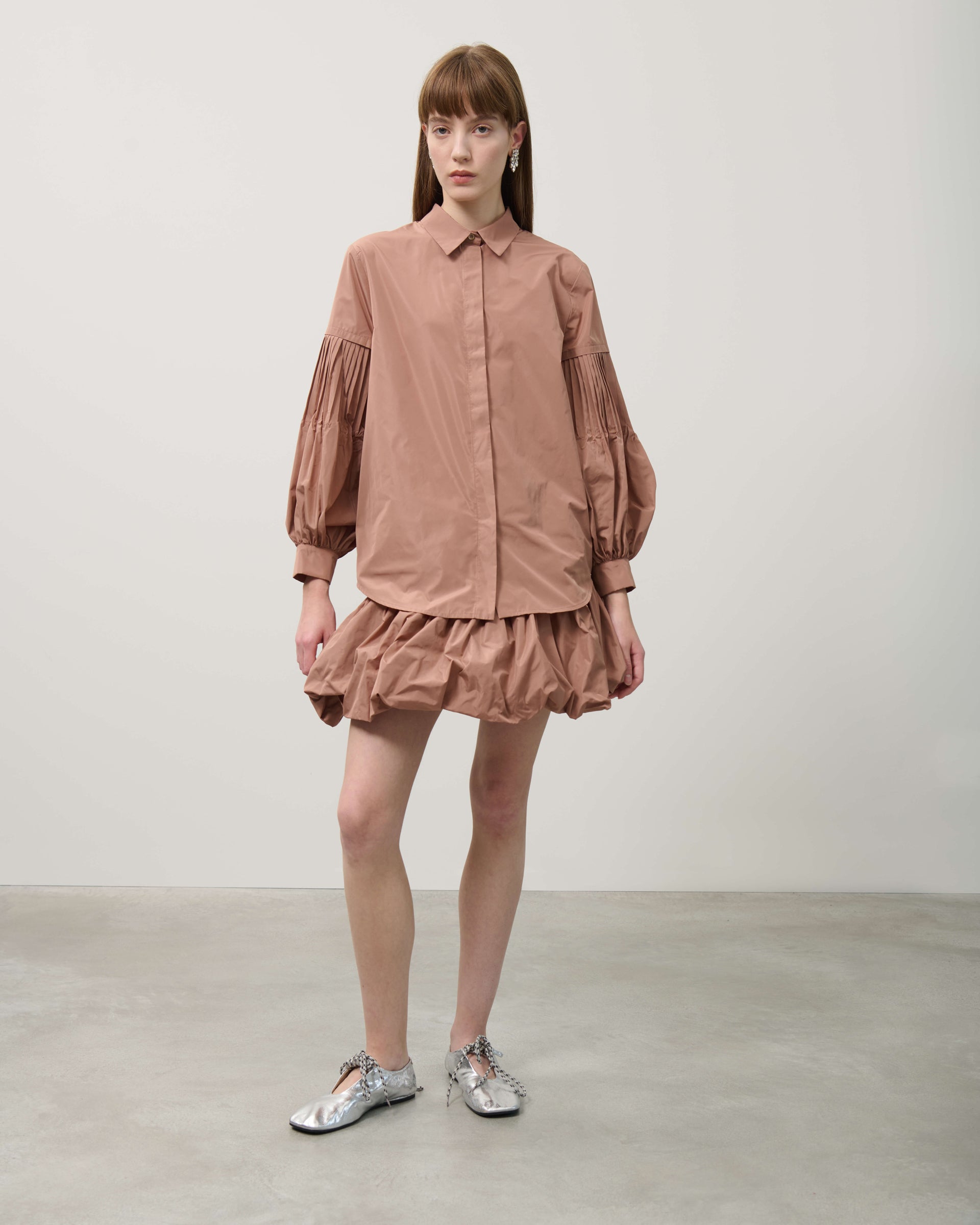 SHORT TAFFETA SKIRT