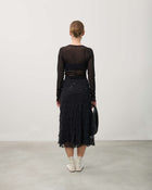 FLARED SKIRT WITH ALL OVER EMBROIDERY