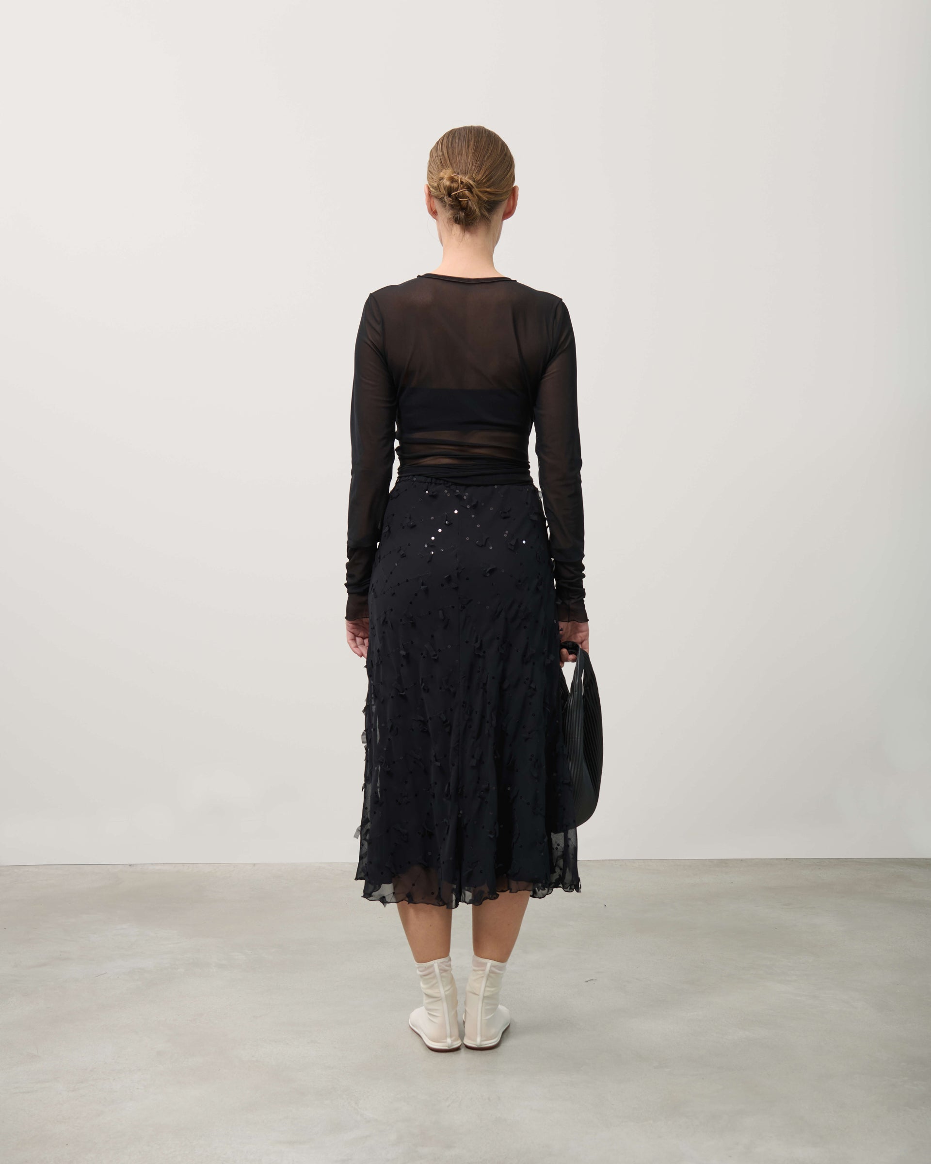FLARED SKIRT WITH ALL OVER EMBROIDERY
