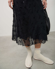 FLARED SKIRT WITH ALL OVER EMBROIDERY