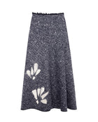CLOTH SKIRT WITH NEEDLE FLOWER