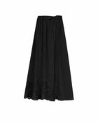 LONG SKIRT WITH EMBROIDERY AND WAIST TIE
