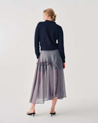 MIDI SKIRT WITH DIAGONAL RUFFLE
