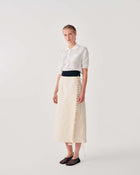 GONNA LUNGA CON CRAVATTA E FRANGE