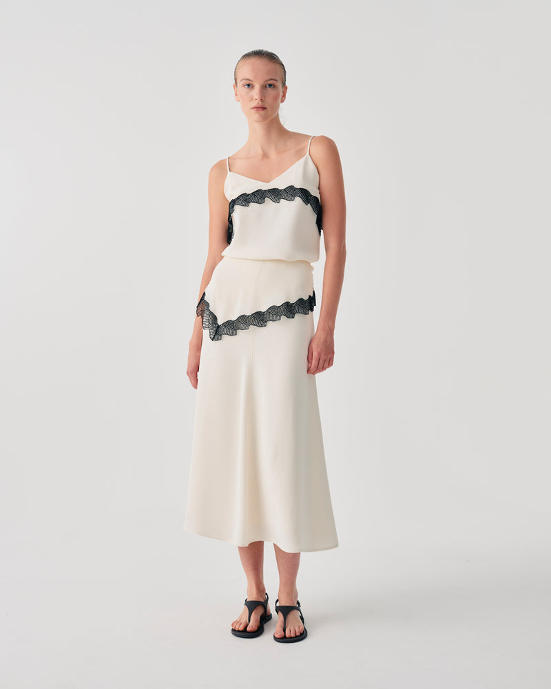 LONG SKIRT WITH LACE DETAIL