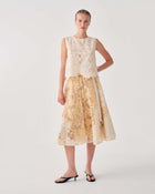 EMBROIDERED ORGANZA MIDI SKIRT