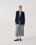 PLEATED MIDI SKIRT WITH DRAWSTRING