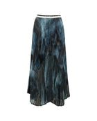 PRINTED PLEATED MIDI SKIRT