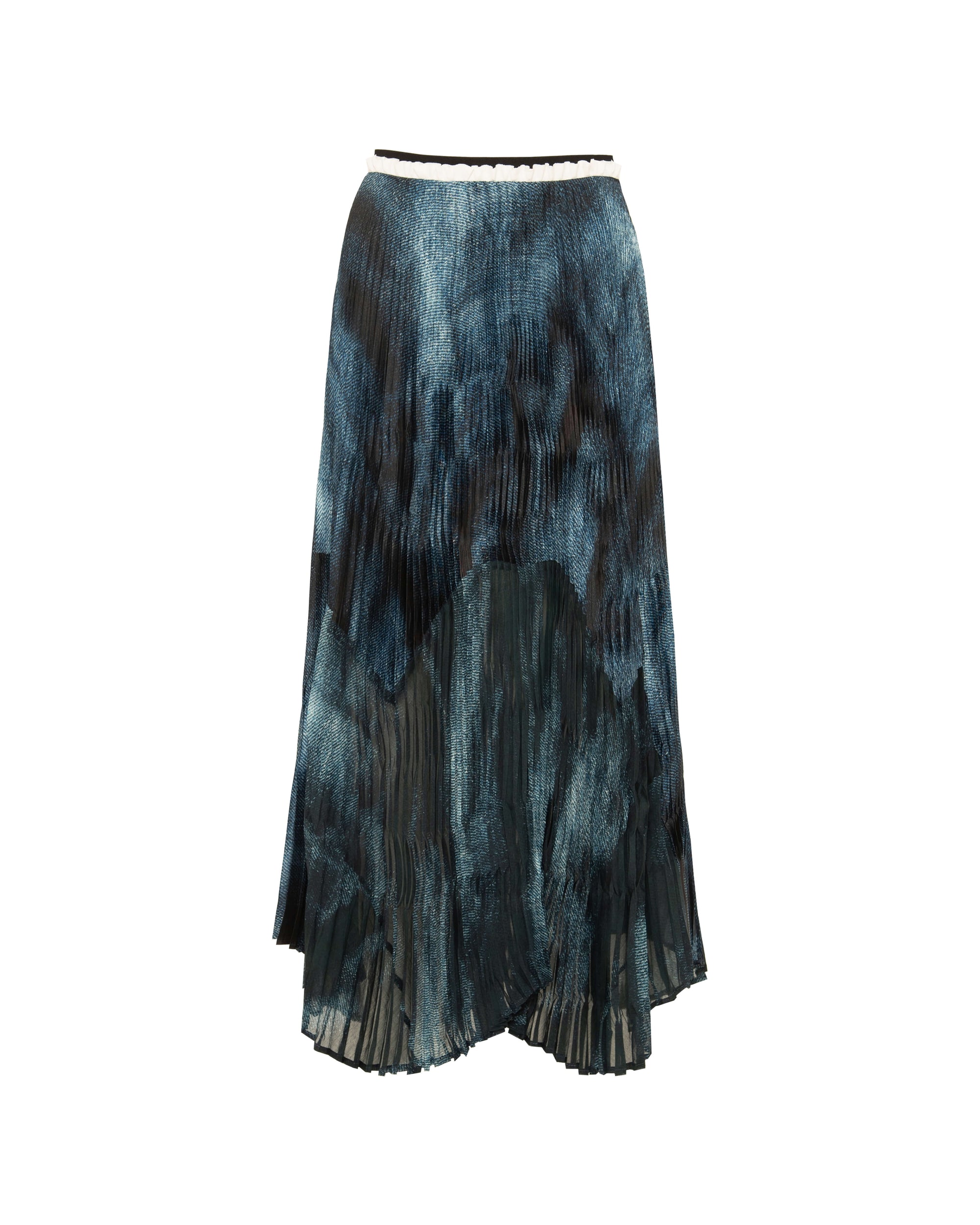 PRINTED PLEATED MIDI SKIRT
