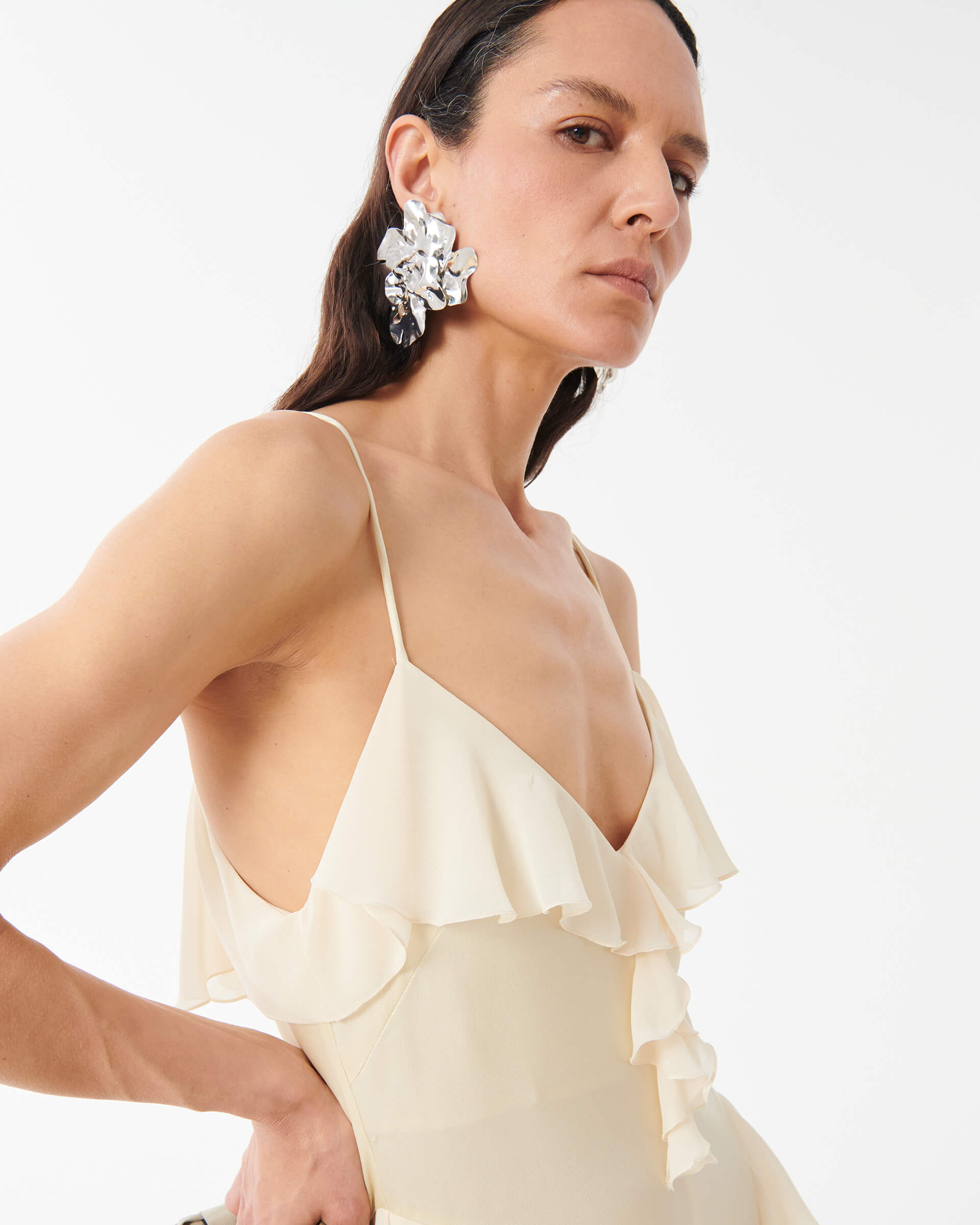 Georgette Slip Dress with Rouches | Beatrice .b Georgette Slip Dress with Rouches | Beatrice .b