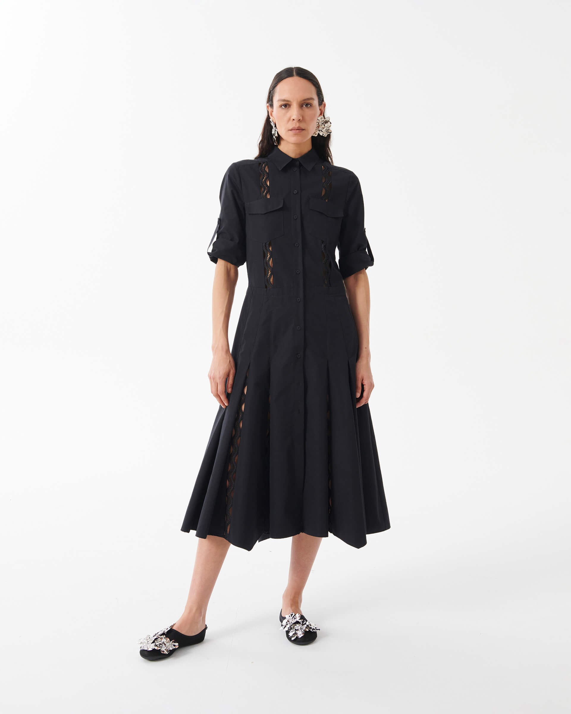 Dress with Lace Inlays