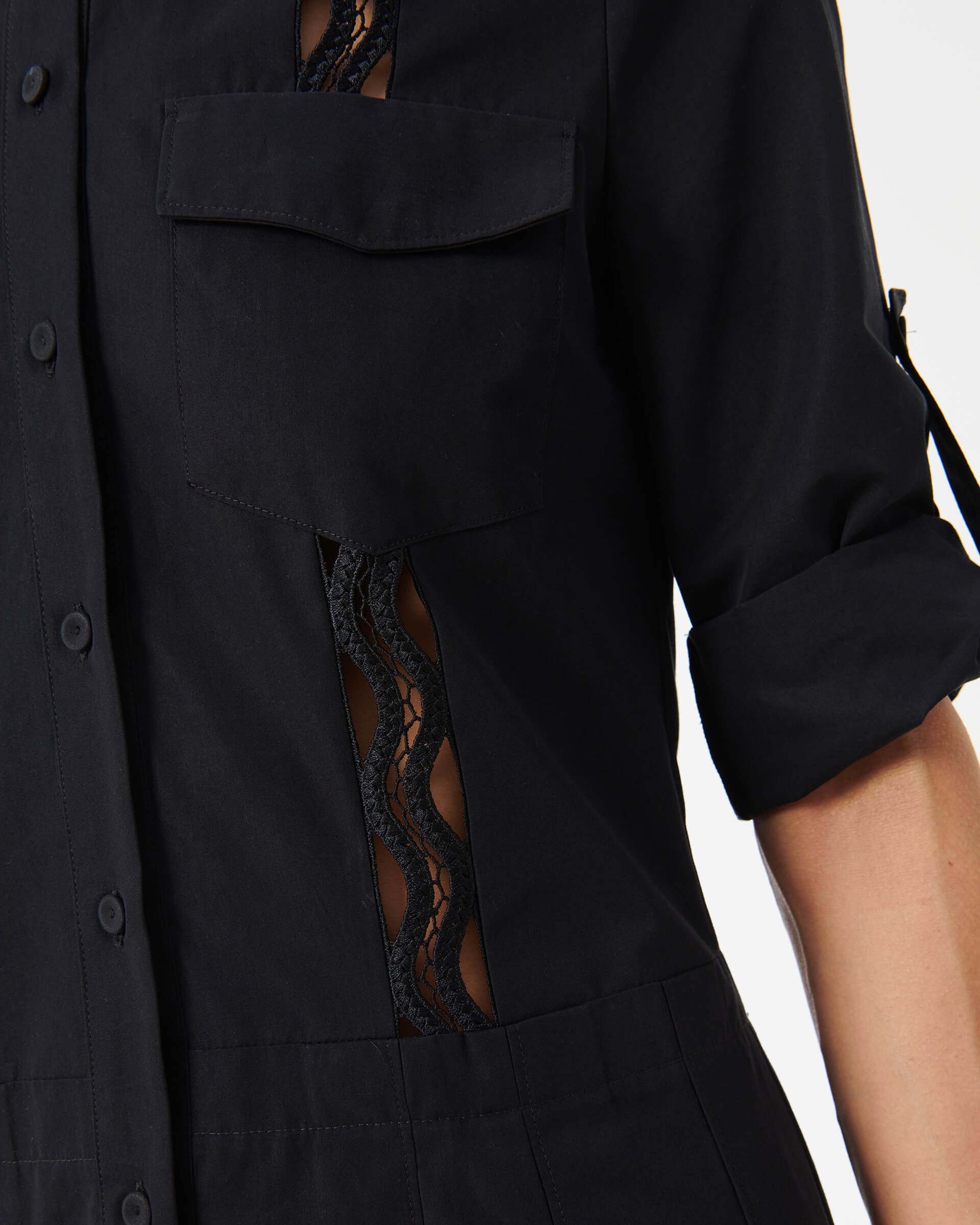 Dress with Lace Inlays