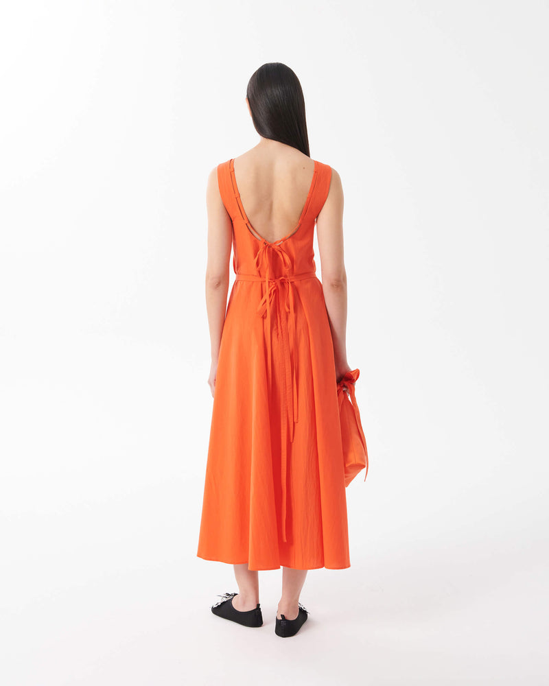 Dress with Open Back and Tie