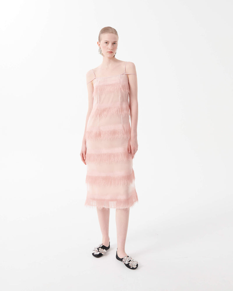 Semi-Transparent Dress with Fringes