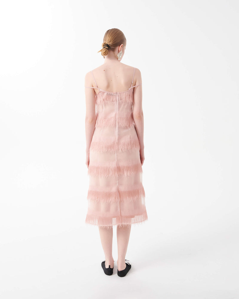 Semi-Transparent Dress with Fringes