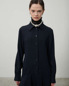 CHEMISIER DRESS WITH RIBBING AND BELT